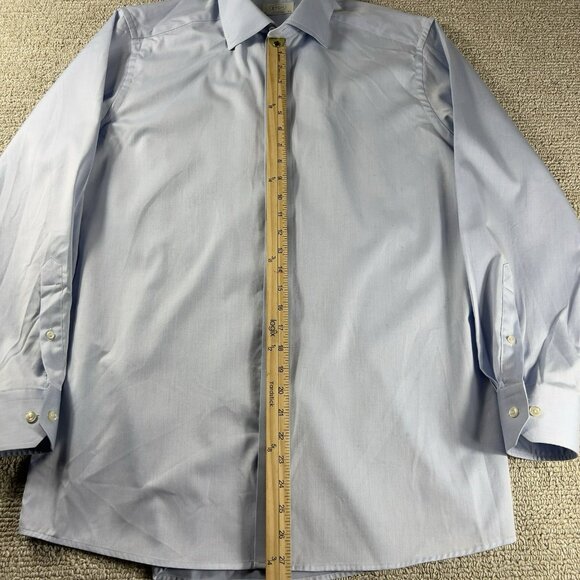 Eton Button Down Long Sleeve Dress Shirt Blue Men’s Size 16.5 / Large - Picture 4 of 8